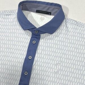 Greyson Golf Men Polo Shirt All Over Arrows Print Grey Wolf Sebonack Logo‎ Sz XL